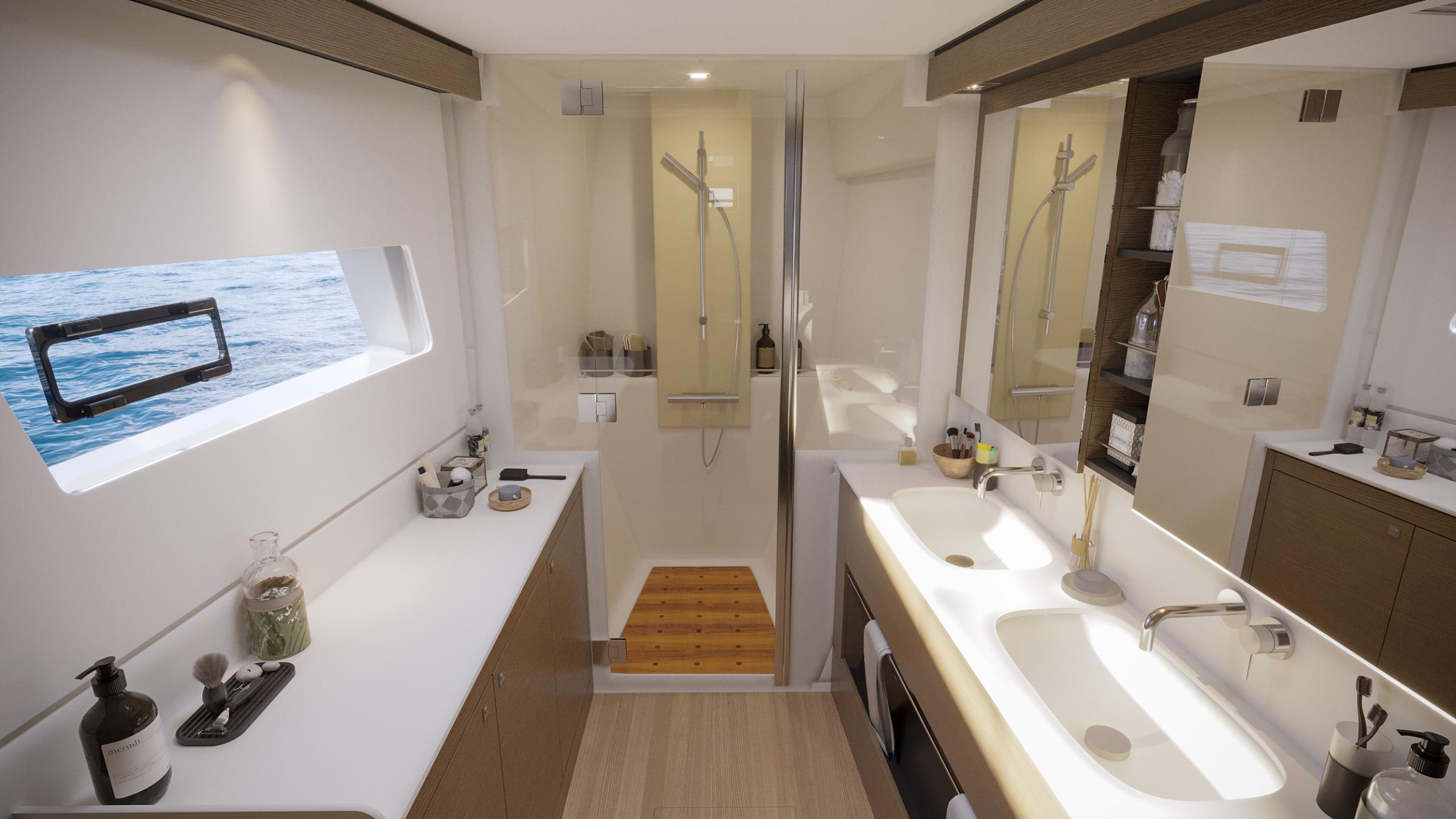 Salle de bain catamaran 48 Open
